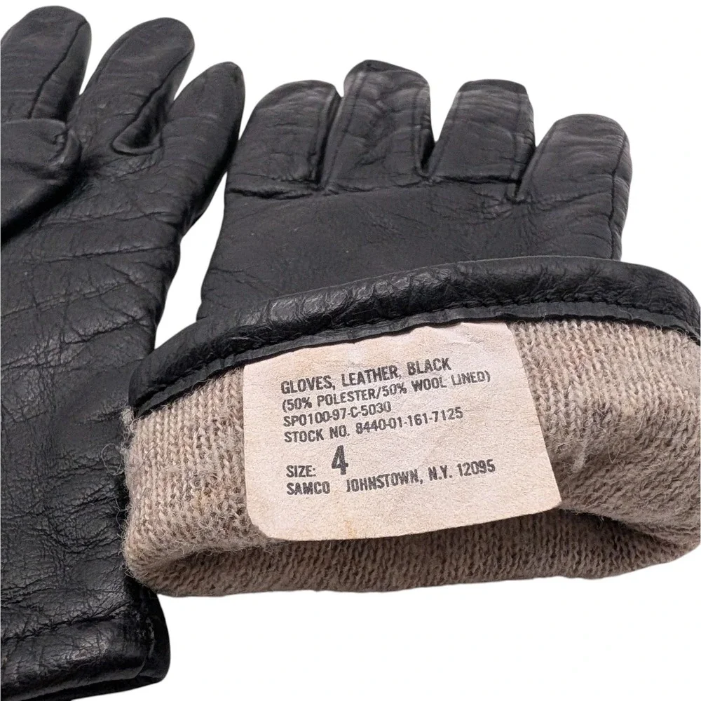 Samco Leather‎ Winter Gloves Black Wool Polyester Lining Womens Four Made in USA